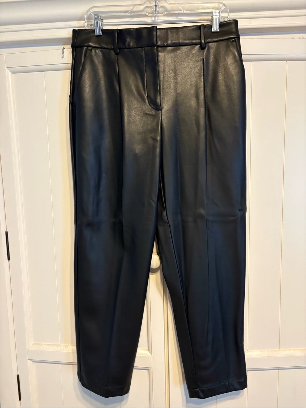 LOFT Black Faux-Leather Women's Trousers
